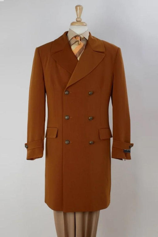 "John Knight Men's Copper Peacoat: Timeless 3/4 Length Double Breasted Design" - USA Men's Outlet