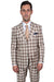Revised Title: Stacy Adams Brown & Tan Plaid Vested Windowpane 2-Button Suit