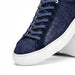 Zelli Kobe Luxury Sneaker in Navy Crocodile-Embossed Suede