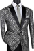 Mens Gray Tuxedo - Grey Wedding Suit-Mens Paisely Embroidered Regular Fit Sport Coat Tuxedo In Silver Grey - Men's Tuxedo USA