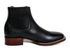Los Altos Men's Boot Wide Square Toe Deer Black Leather Sole - Deer Black