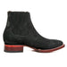 Los Altos Men's Boot Wide Square Toe Nobuck Black Leather Sole - Nobuck Black