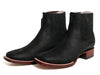 Los Altos Men's Boot Wide Square Toe Nobuck Black Leather Sole - Nobuck Black