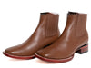 Los Altos Men's Boot Wide Square Toe Deer Light Brown Leather Sole - Deer Light Brown