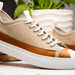 Zelli Lando Sueded Goatskin Sneakers in Taupe | Made in Italy