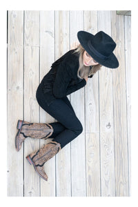 Laredo Women's Bouquet Broad Square Toe Leather Boots - Honey 5844