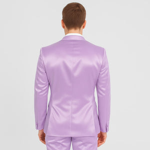 Lavender Satin Tuxedo Set – 4-Piece Statement for Weddings & Proms