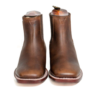 Los Altos Men's Boot Wide Square Toe Rage Walnut Leather Sole - Rage Walnut