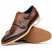 Zelli Legerra Calfskin Double Monkstrap Shoes Brown (55-103-BRN)