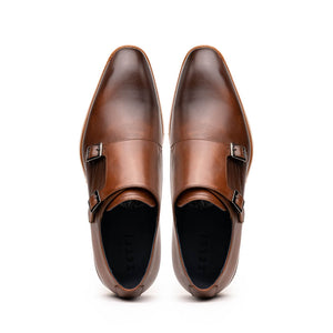 Zelli Legerra Calfskin Double Monkstrap Shoes Brown (55-103-BRN)