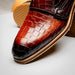 Zelli Legerra Hand-Burnished Crocodile Print Monk Strap in Cognac
