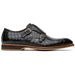 Zelli Legerra Hand Burnished Crocodile Print Monk Strap in Black