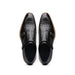 Zelli Legerra Hand Burnished Crocodile Print Monk Strap in Black