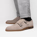 Zelli Legerra Double Monkstrap in Sand Suede Goatskin