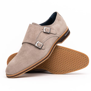 Zelli Legerra Double Monkstrap in Sand Suede Goatskin