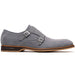 Zelli Legerra Contemporary Goat Suede Monk Strap Shoes in Grey