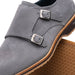 Zelli Legerra Contemporary Goat Suede Monk Strap Shoes in Grey