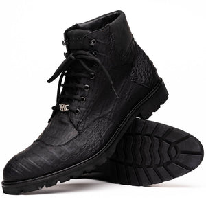 Marco Di Milano Leoni Oil Black Leather Dress Shoe