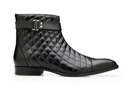 Belvedere Libero Black Genuine Ostrich Leather Shoe