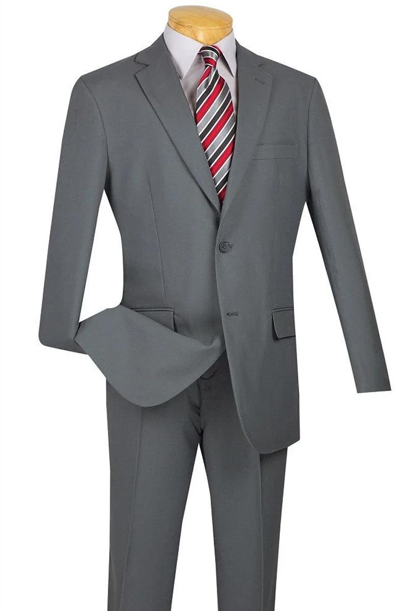 Apollo King Navy Poplin Suit: Men's Modern 2-Button for Classy Gents main image 1