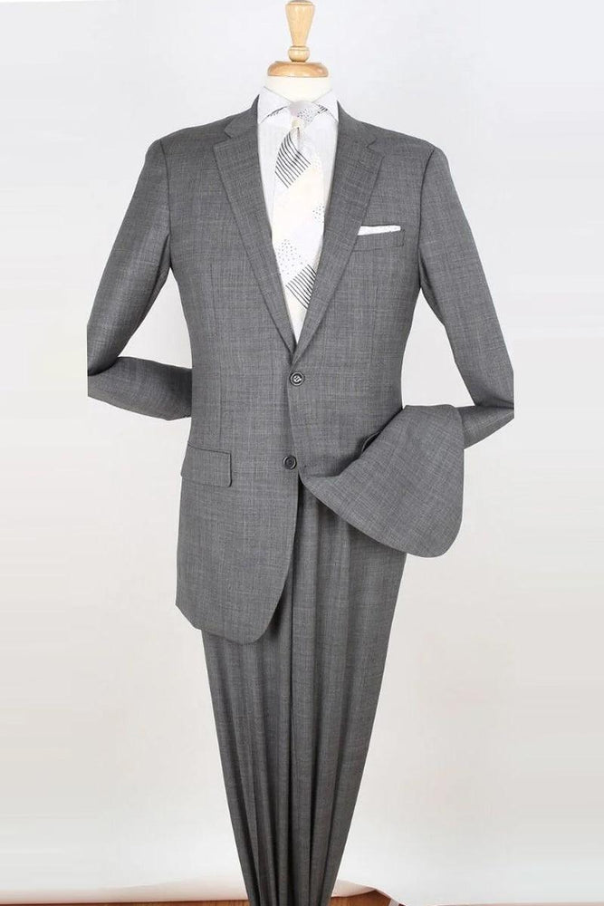 "Light Grey Apollo King Wool Suit - Modern, Extra Long Fit for Tall Men" - USA Men's Outlet