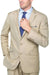 "Light Khaki Slim-Fit 2-Button Suit - Renoir" - USA Men's Outlet