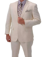 Linen Suit - Mens Summer Suits Ivory Linen Color - Beach Wedding