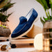 Zelli Livorno Sueded Italian Goatskin Slip-On Loafer in Navy