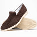 Zelli Livorno Sueded Italian Goatskin Slip-On Loafers in Brown