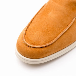 Zelli Livorno Sueded Goatskin Loafer in Cognac | Casual Slip-On Shoe