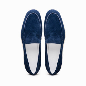Zelli Livorno Sueded Italian Goatskin Slip-On Loafer in Navy