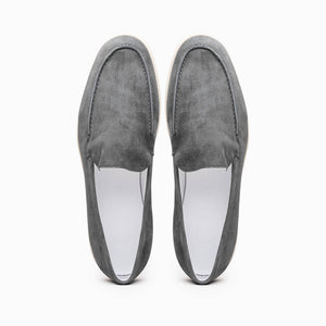 Zelli Livorno Casual Sueded Goatskin Slip-On Loafer in Grey