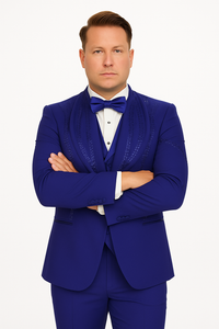 Royal Blue Italian Wool 3-Piece Modern Fit Tuxedo