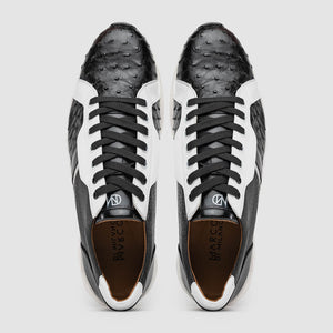 Marco_Di_Milano Lyon II: Black & White Leather Luxury Shoe