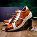 Marco Di Milano Lyon II: Brandy & White Leather Dress Shoe