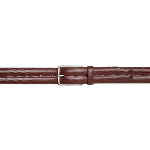 Mezlan Classic Lizard Belt - Dark Brown