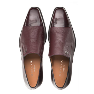 Mens Mezlan Modern Cap-Toe Slip-On Loafer Premium Calfskin That Bridges The Gap Between Formal Oxfords & Everyday Loafers In Color Burgundy