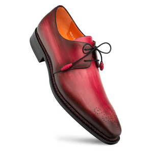 Mezlan Principe Patina Leather Derby Burgundy