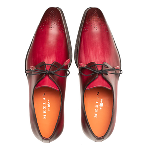 Mezlan Principe Patina Leather Derby Burgundy
