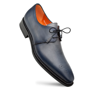 Mezlan Principe Patina Leather Derby Grey / Rust
