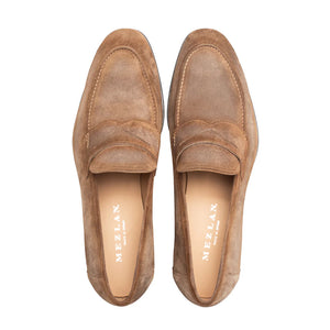 Mezlan Caro Suede Penny Loafer Taupe (21312)
