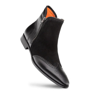 Mezlan Camilleri Calf / Suede Zip Boot Black (21343)