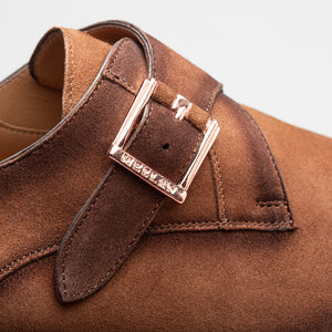 Mezlan Albini Suede Monk Strap - Luxury Italian Loafer