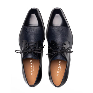 Mezlan Capello Hi-Shine/Calf Derby - Blue