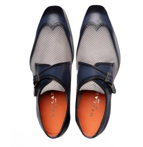 Mezlan Blanes: Luxury Leather Spectator Monk Strap