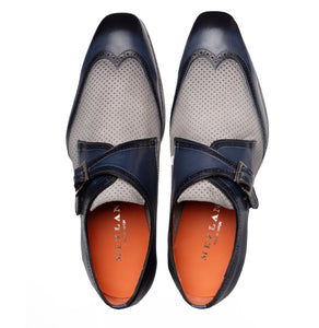 Mezlan Blanes: Luxury Leather Spectator Monk Strap