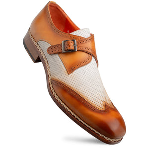 Mezlan Blanes: Luxury Leather Spectator Monk Strap