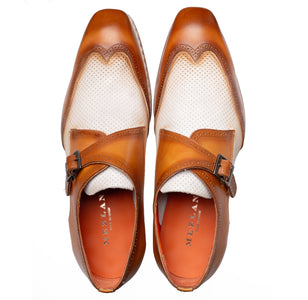 Mezlan Blanes: Luxury Leather Spectator Monk Strap