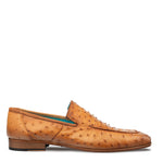 Mezlan Menor Ostrich Slip-On: Luxury Cognac Loafers