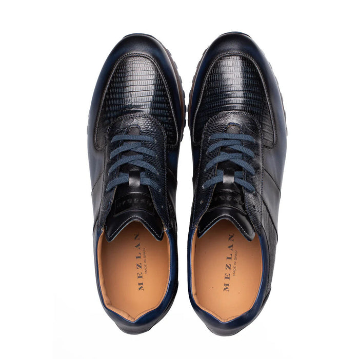 Mezlan Greenwich Calf/Lizard Sneaker - Blue
